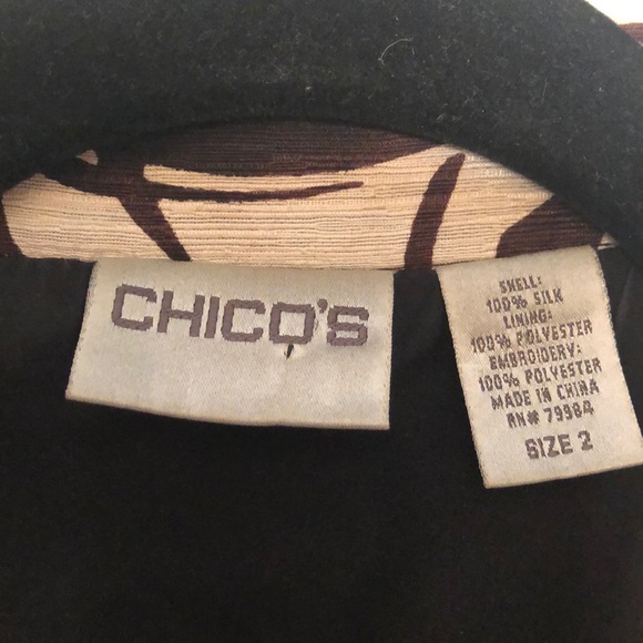 Chico’s Embroidered /Silk-lined Jacket - Picture 2 of 5